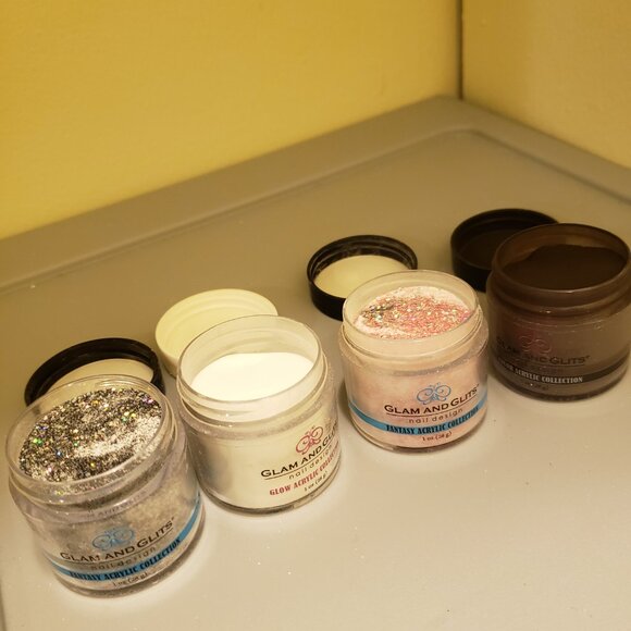 Lot of 4 Glam and Glits Acrylic Nail Powder - Picture 2 of 2